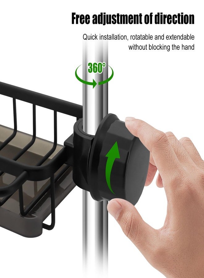 Hooshion Kitchen Sink Faucet Organizer, Over Faucet Sink Rack Organizer, Kitchen Sponge Holder for Sink, Kitchen Sink Faucet Storage Rack, Multifunction Sink Caddy - Image 3
