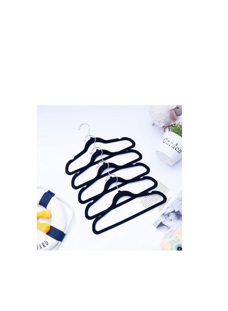 Red Dot Gift Red Dot Gift 30-Pack Kids Non-Slip Velvet Hangers - ( 35Cm / 14 Inch )Nursery Clothes Hangers, Toddler Hangers, 360 Chrome Swivel Hook (Black, 30)  - Image 2