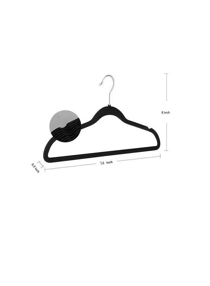 Red Dot Gift Red Dot Gift 30-Pack Kids Non-Slip Velvet Hangers - ( 35Cm / 14 Inch )Nursery Clothes Hangers, Toddler Hangers, 360 Chrome Swivel Hook (Black, 30)  - Image 5