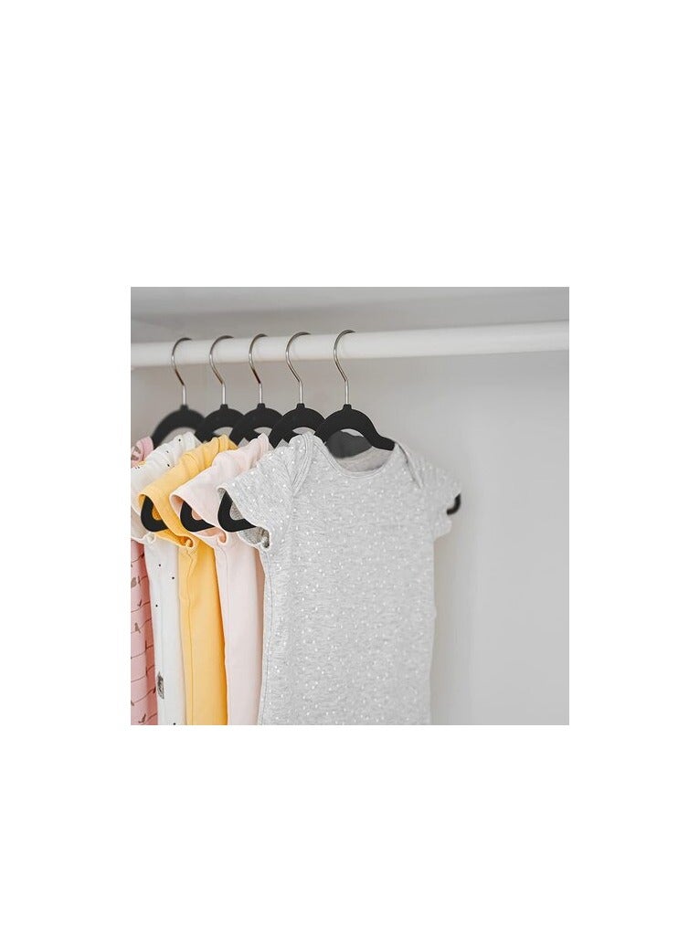 Red Dot Gift Red Dot Gift 30-Pack Kids Non-Slip Velvet Hangers - ( 35Cm / 14 Inch )Nursery Clothes Hangers, Toddler Hangers, 360 Chrome Swivel Hook (Black, 30)  - Image 3
