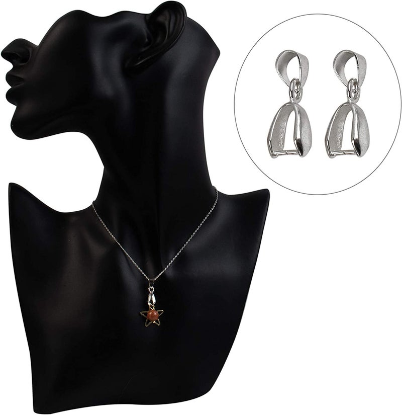 أوير ، 50 مشبك معدني بمشبك الكفالة متدلي الخرز قلادة موصل النتائج لصنع المجوهرات أبازيم اتصال سحرية (فضي) - Image 5