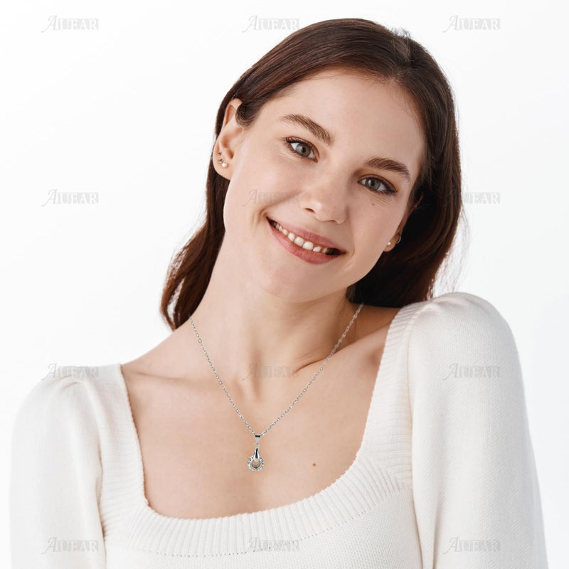 أوير ، 50 مشبك معدني بمشبك الكفالة متدلي الخرز قلادة موصل النتائج لصنع المجوهرات أبازيم اتصال سحرية (فضي) - Image 4