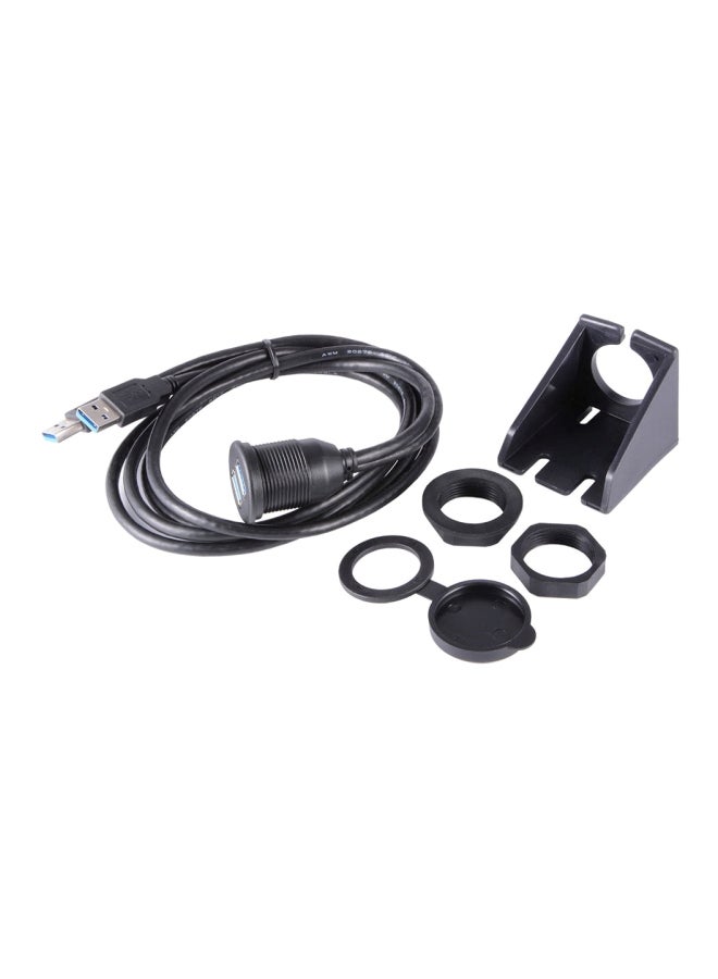 Dual USB Extension Cable Black - Image 3