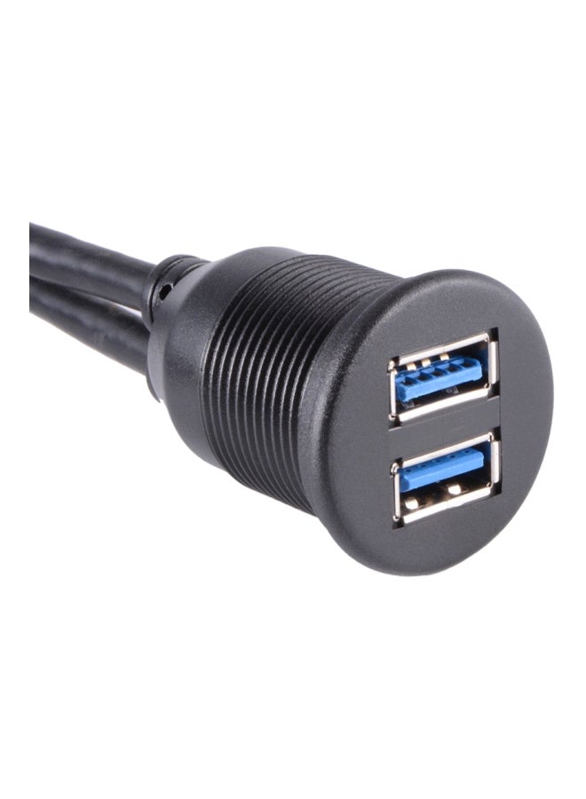Dual USB Extension Cable Black - Image 5