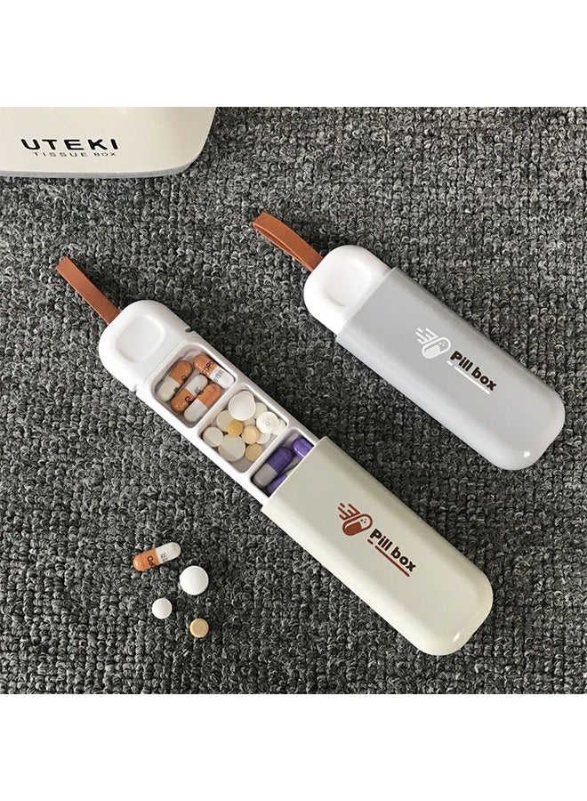 اتش واي منظم حبوب منع الحمل السفر ، 3 خلايا صندوق حبوب منع الحمل المحمولة مع حبل حمل ، حالة حبوب منع الحمل الجيب ، صندوق الأدوية الصغيرة هدية المحافظ للمكتب ، الرحلة ، صالة الألعاب الرياضية (أبيض) - Image 5