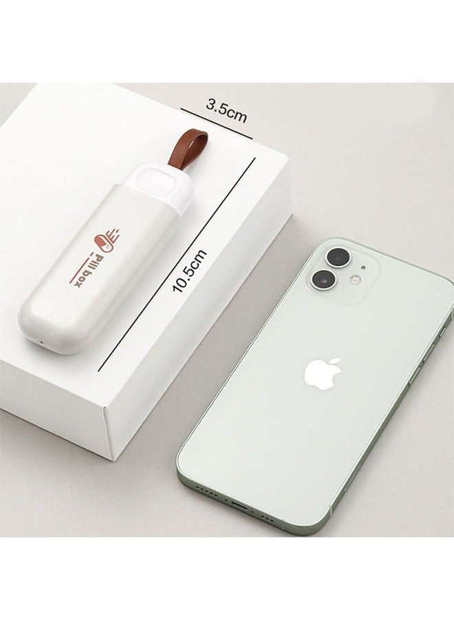 اتش واي منظم حبوب منع الحمل السفر ، 3 خلايا صندوق حبوب منع الحمل المحمولة مع حبل حمل ، حالة حبوب منع الحمل الجيب ، صندوق الأدوية الصغيرة هدية المحافظ للمكتب ، الرحلة ، صالة الألعاب الرياضية (أبيض) - Image 2