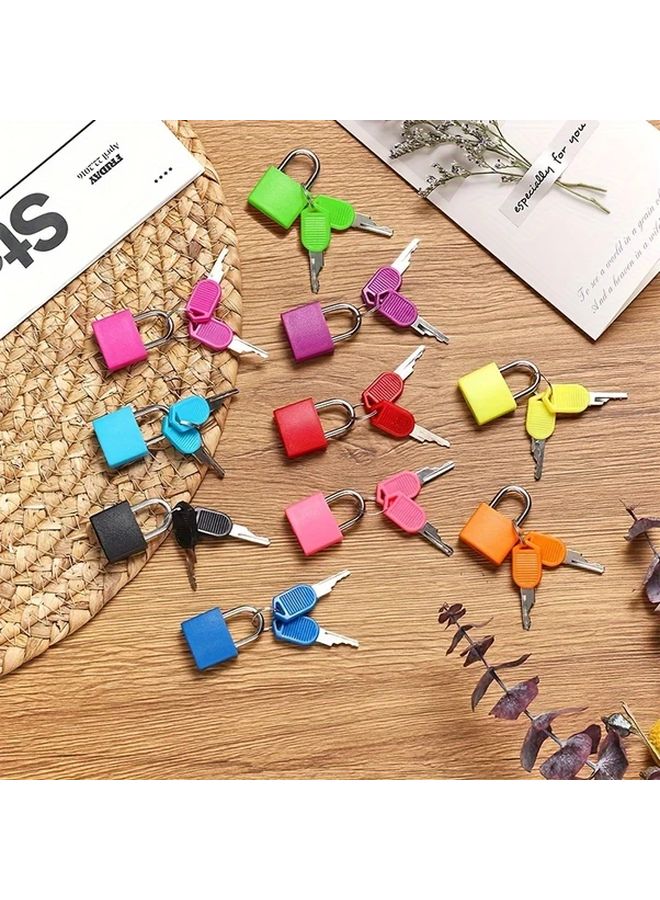 4 Piece Assorted Color Metal Padlock With Key For Suitcase School Gym - Image 3