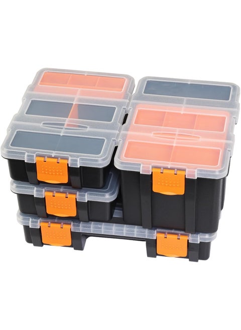 Sevia Professional Reinforced Plastic Moulding Tool Box with Transparent Accessories Storage Box and Isolation Tray 4 Piece Storage Box Hardware Tool Organizer