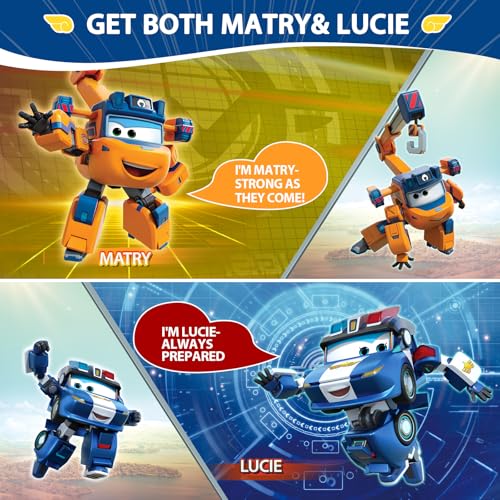 SUPER WINGS ألعاب سوبر وينغز القابلة للتحويل مجموعة اللعب 5 في 1 مارتى ولوسى طائرات شخصيات قابلة للتحويل مجموعة 2 في 1 ألعاب إنقاذ للأطفال من 3 إلى 6 سنوات - Image 5