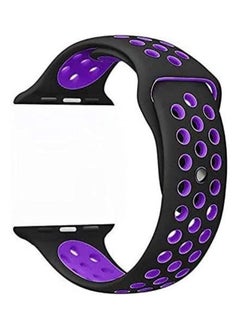 VITION Sport Band Compatible with Apple Watch Band, Breathable Soft Silicone Replacement Wristband for iWatch Series 7/6/5/4/3/2/1/SE Nike+/Sports Edition (41mm/40mm/38mm,black/purple)  - Image 2