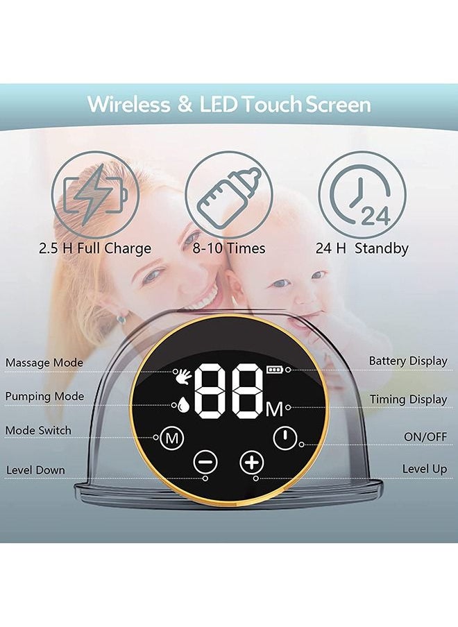 Gonice Wearable Breast Pump Double Hands Free Breastpumps Pain Free Silent Electric Breastfeeding Pump with Massage Mode USB Rechargeable Breast Pump Wireless Milk Extractor for Mom Breastpump  - Image 4