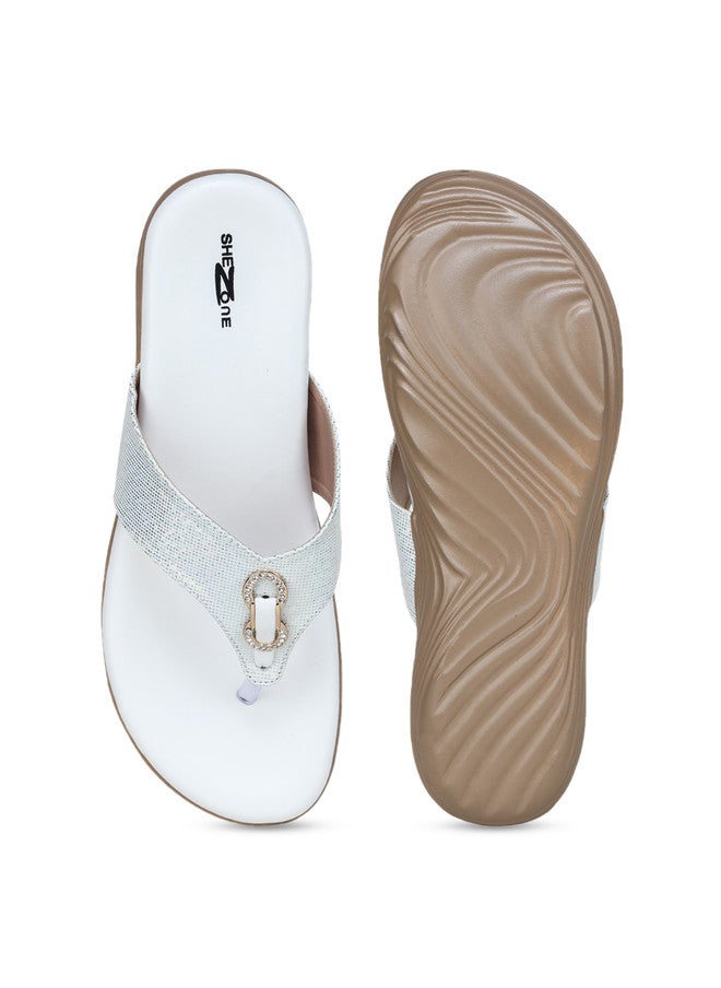 She Zone صنادل مريحة مفتوحة الأصابع مزينة للفتيات - Image 5