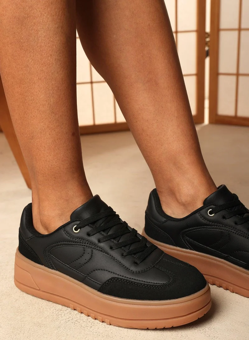 Where's That From Yulia' Low Wedge Lace up trainer