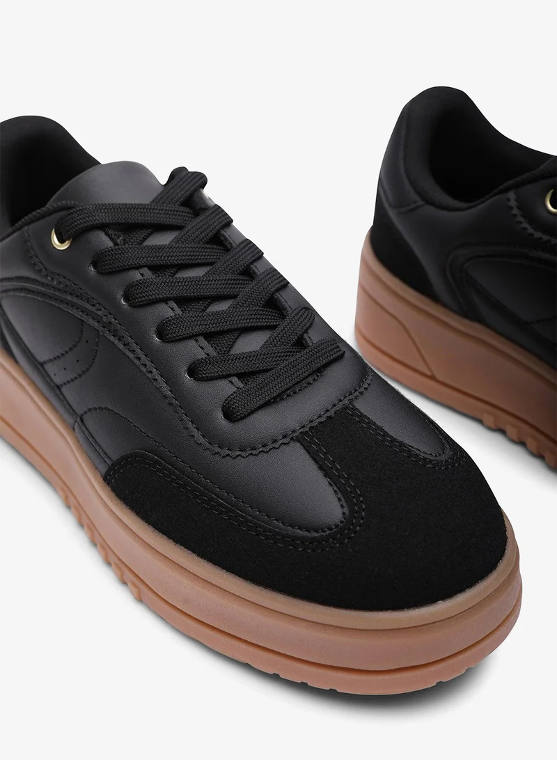 Where's That From  Yulia' Low Wedge Lace up trainer for Women | Best Price UAE