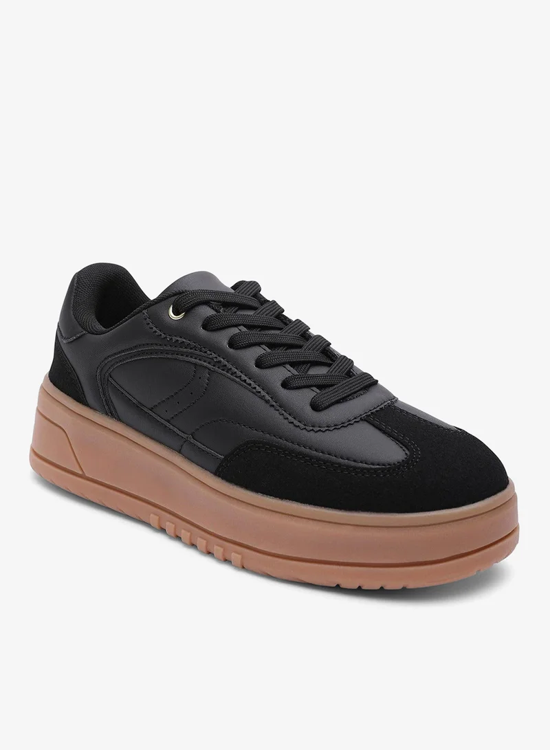 Where's That From Yulia' Low Wedge Lace up trainer