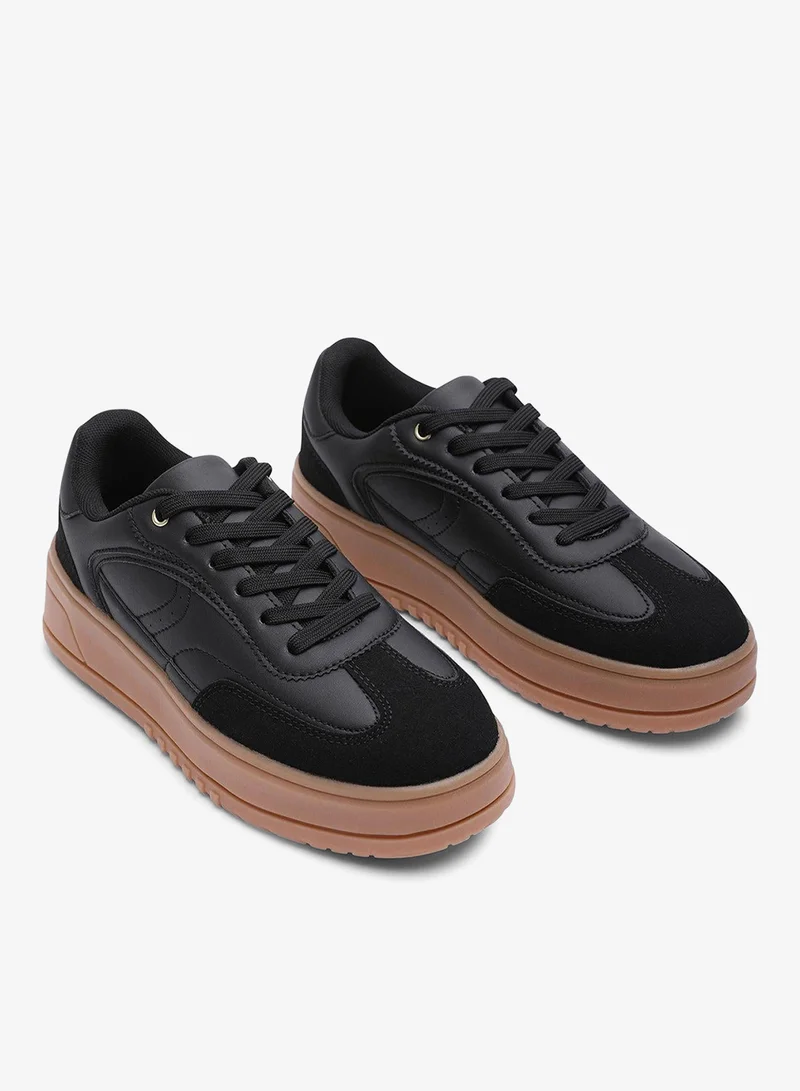 Where's That From  Yulia' Low Wedge Lace up trainer for Women | Best Price UAE