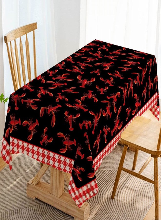Hafangry Crawfish Boil Tablecloth Red and White Buffalo Check Plaid Indoor Outdoor Birthday Party Lobster Table Cloth Kitchen Dining Room Table Cover Decoration - Image 1