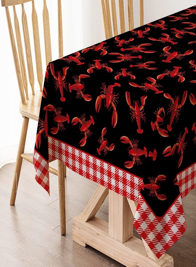 Hafangry Crawfish Boil Tablecloth Red and White Buffalo Check Plaid Indoor Outdoor Birthday Party Lobster Table Cloth Kitchen Dining Room Table Cover Decoration - Image 5