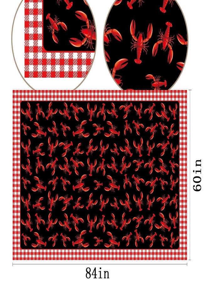 Hafangry Crawfish Boil Tablecloth Red and White Buffalo Check Plaid Indoor Outdoor Birthday Party Lobster Table Cloth Kitchen Dining Room Table Cover Decoration - Image 2