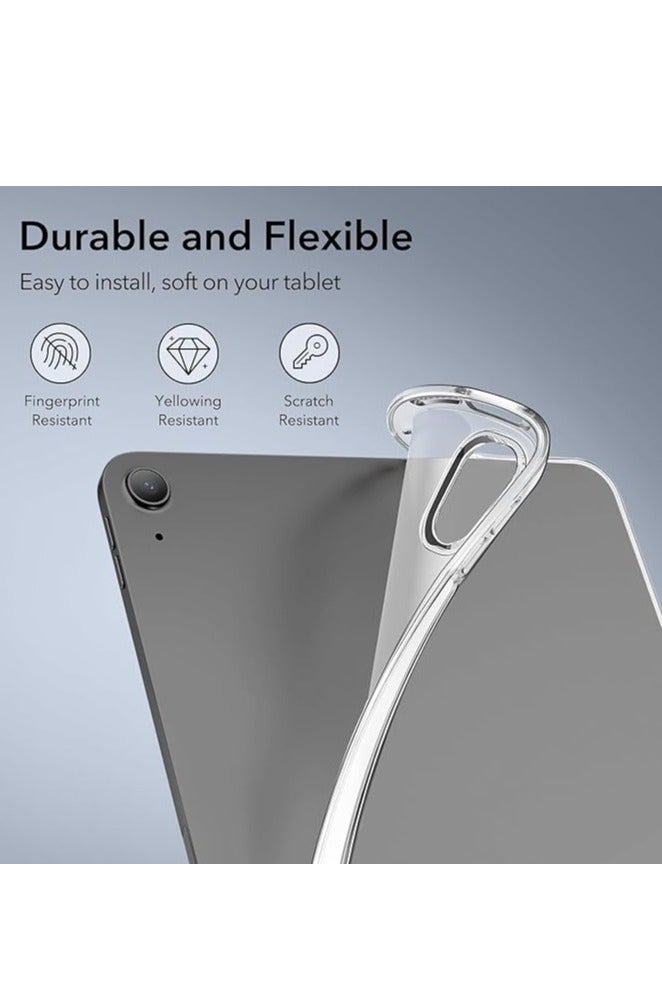 Case for iPad Air 2025 (7th Generation) M3 11-Inch /M2(2024), iPad Air 5/4 (2022/2020 5th/4th), Anti-Fingerprints, Anti-Fall Drop Protection, Slim TPU Clear Transparent Back Protective Cover with Soft Silicone Raised Edge (Clear) - Image 4