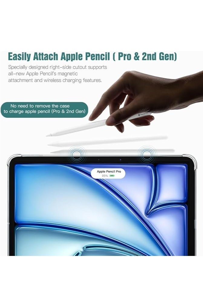 Case for iPad Air 2025 (7th Generation) M3 11-Inch /M2(2024), iPad Air 5/4 (2022/2020 5th/4th), Anti-Fingerprints, Anti-Fall Drop Protection, Slim TPU Clear Transparent Back Protective Cover with Soft Silicone Raised Edge (Clear) - Image 5