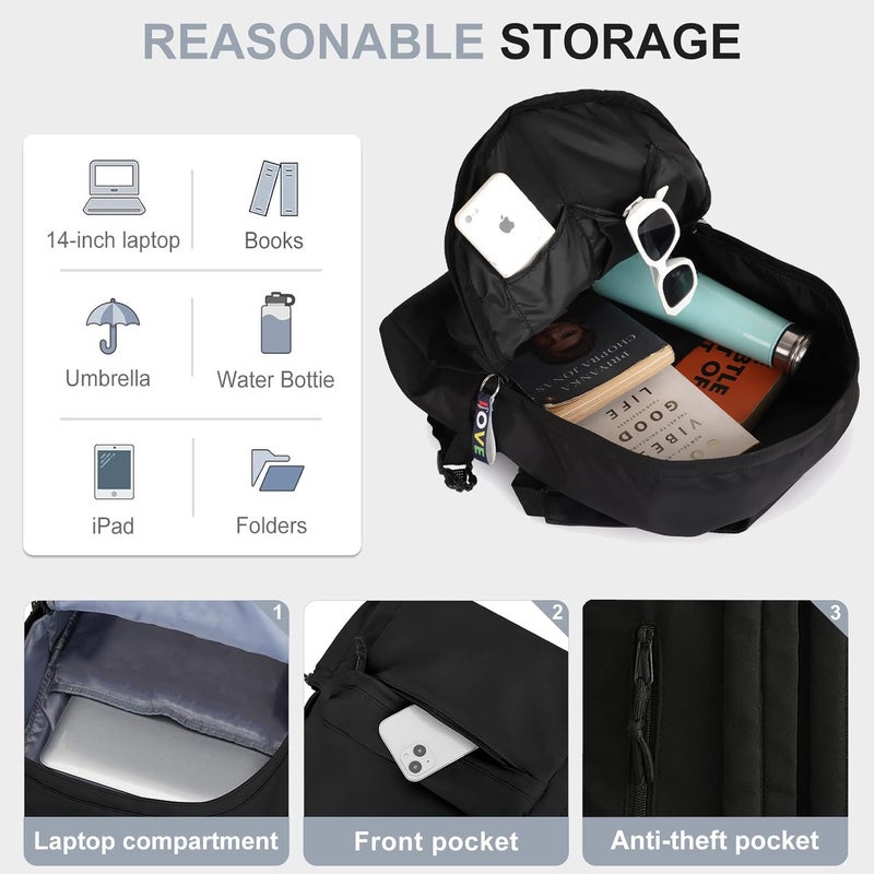 HALFMOON Unisex Anti-Theft College Bag for Girls Boys Men Women | 14 inch, Stylish and Trendy Collage Backpack Bags Man Woman Office use with Anti Theft Pocket & Small Pockets Inside - Image 3