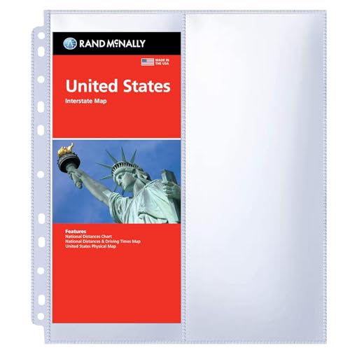 Zofly 30 Pack 60 Pockets 4.5x11” Folded Map Sleeves, Ultra-Clear Brochure Organizer Pages for 3 Ring Binder, Top Loading Map Protector Sleeves - Image 1