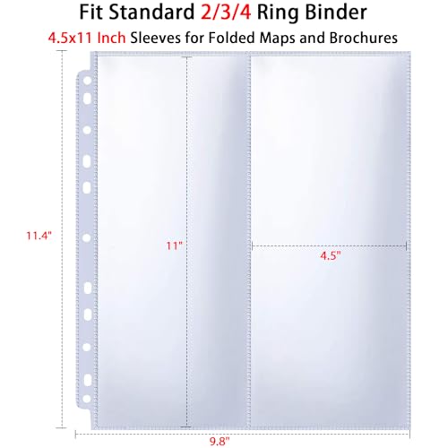 Zofly 30 Pack 60 Pockets 4.5x11” Folded Map Sleeves, Ultra-Clear Brochure Organizer Pages for 3 Ring Binder, Top Loading Map Protector Sleeves - Image 5
