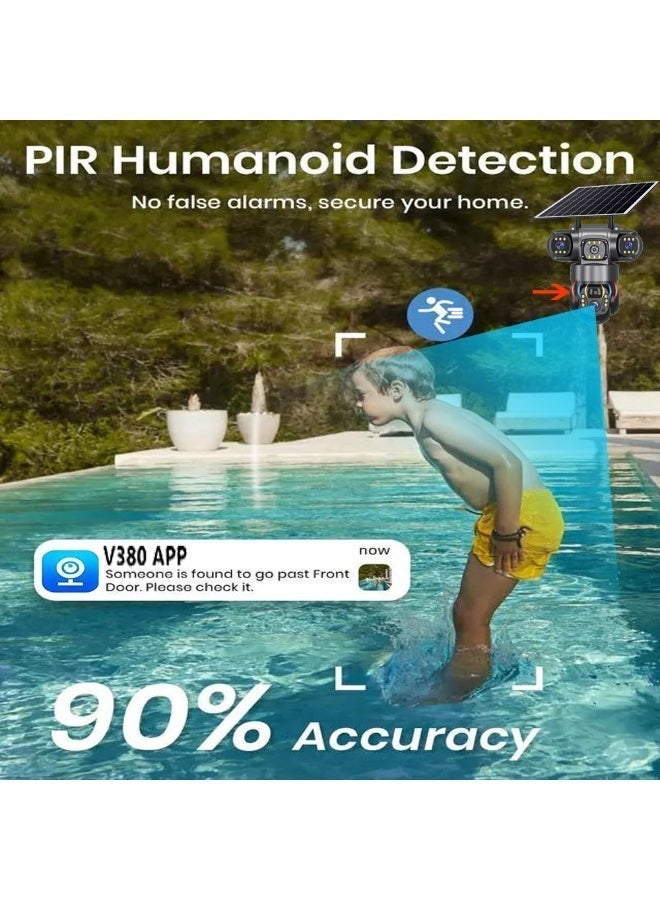 SUPER 5 Solar Camera 4G Sim Outdoor 3 Lens 3 Screen 10X Zoom PIR Human Detect Cameras Waterproof Night Vision CCTV Security Protection - Image 5