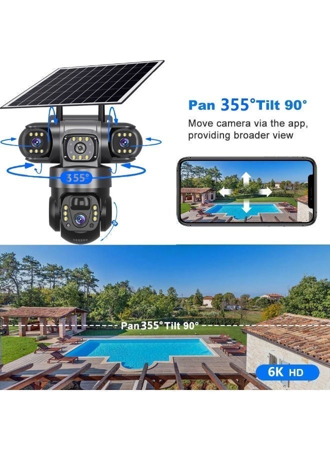SUPER 5 Solar Camera 4G Sim Outdoor 3 Lens 3 Screen 10X Zoom PIR Human Detect Cameras Waterproof Night Vision CCTV Security Protection - Image 4