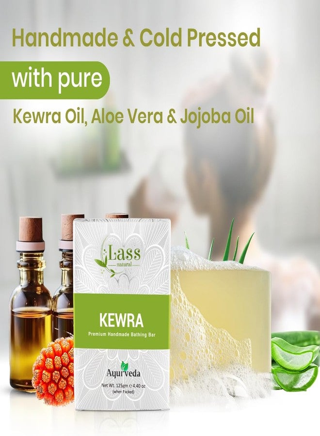Lass Natural Kewra Handmade Bathing Bar Premium & Pure, Refreshing Aroma, Ideal For Skin Cleansing, Glowing & Nourishing - (125gm x 2) - Image 3