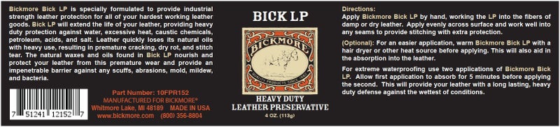 Bickmore Leather Conditioner, Scratch Repair Bick LP 4oz - Heavy Duty LP Leather Preservative | Leather Protector, Softener and Restorer Balm for Dry, Cracked, and Scratched Leather | Made in USA - Image 2