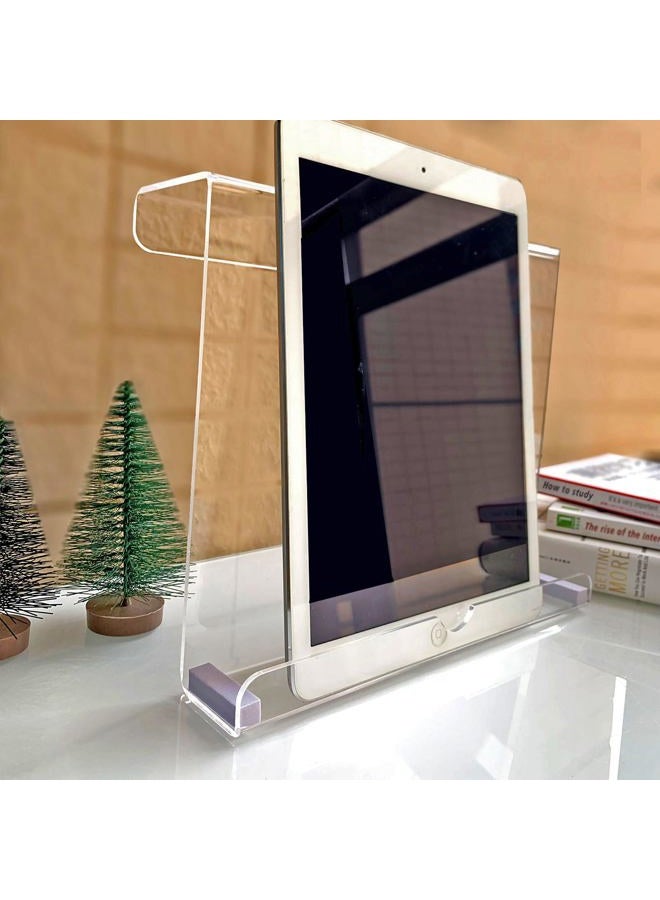 Qsxou Treadmill Tablet Holder, Exercise Bike Reading Stand,Acrylic Book Holder, Clear Acrylic Stand for Tablet, Magazines and Books（8.5 x 9.5 x 3.3 Inches） - Image 3