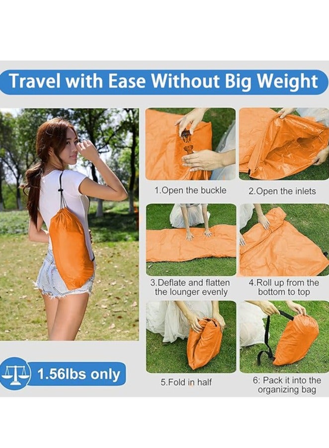 Inflatable sofas, inflatable sofas with tote bags, portable waterproof inflatable reclining loungers for gardens, lake areas, beaches, camping and music festivals - Image 2