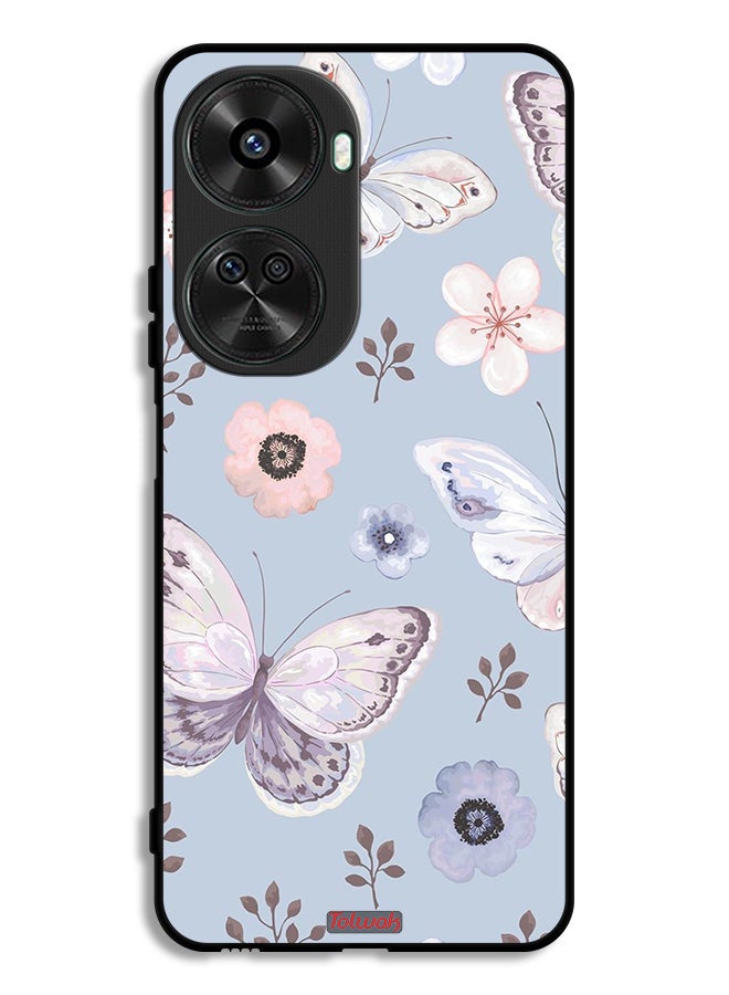 Tolwak Huawei nova 12 SE Protective Case Cover Butterflies And Flowers - Image 1