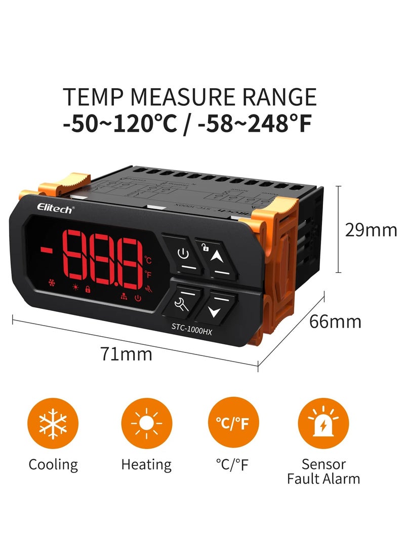 Elitech Elitech STC-1000HX Temperature Controller STC-1000 2nd Upgraded ℉⇋℃ Fahrenheit Celsius Switchable Origin Digital 110V Thermostat 2 Relays Advanced from STC-1000 New Panel 30% Larger  - Image 3