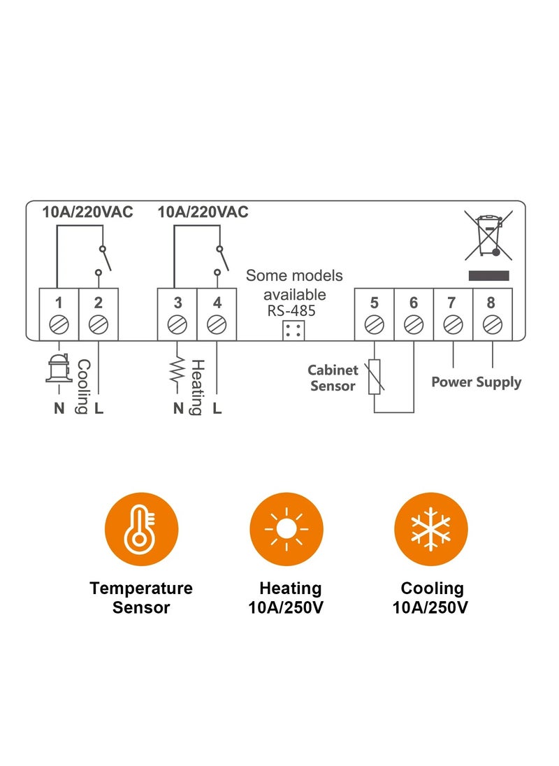 Elitech - Elitech STC-1000HX Temperature Controller STC-1000 2nd Upgraded ℉⇋℃ Fahrenheit Celsius Switchable Origin Digital 110V Thermostat 2 Relays Advanced from STC-1000 New Panel 30% Larger - Image 1