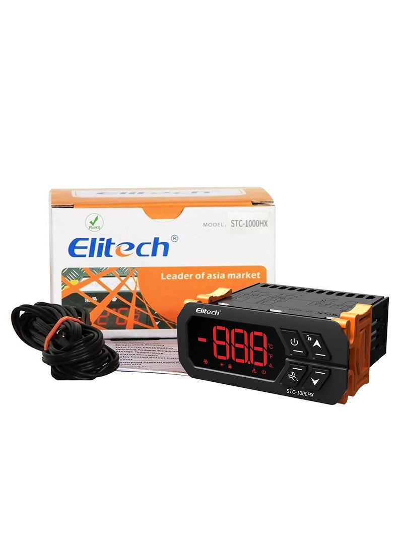 Elitech - Elitech STC-1000HX Temperature Controller STC-1000 2nd Upgraded ℉⇋℃ Fahrenheit Celsius Switchable Origin Digital 110V Thermostat 2 Relays Advanced from STC-1000 New Panel 30% Larger - Image 1