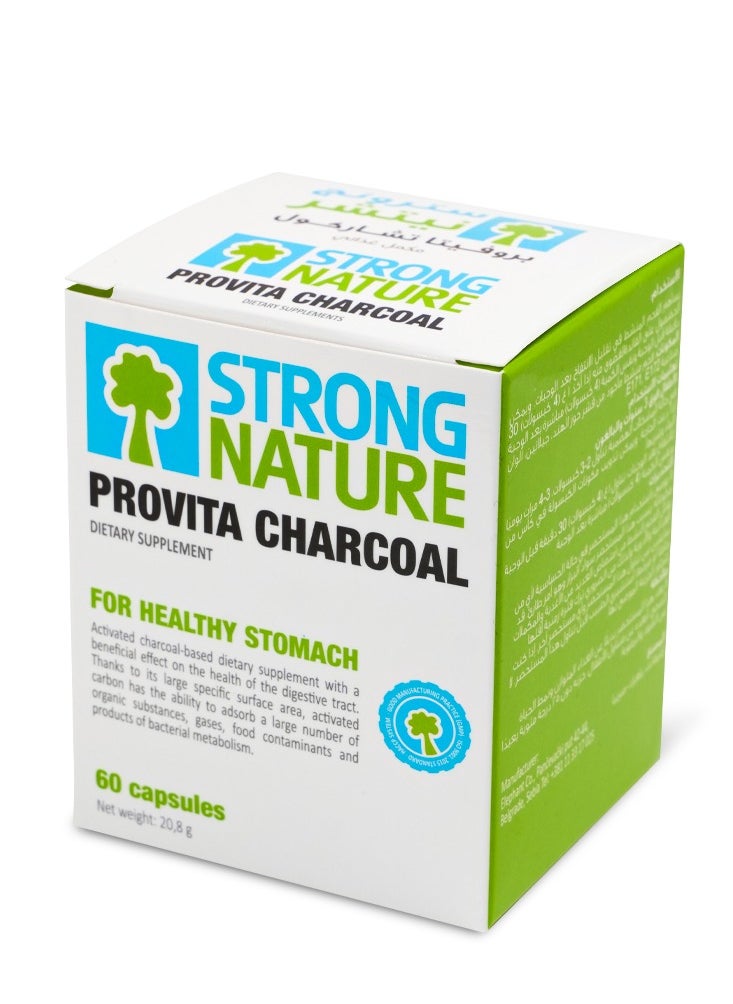 ProVita PROVITA STRONG NATURE ACTIVATED CHARCOAL 250 MG 60 CAPSULES  - Image 1