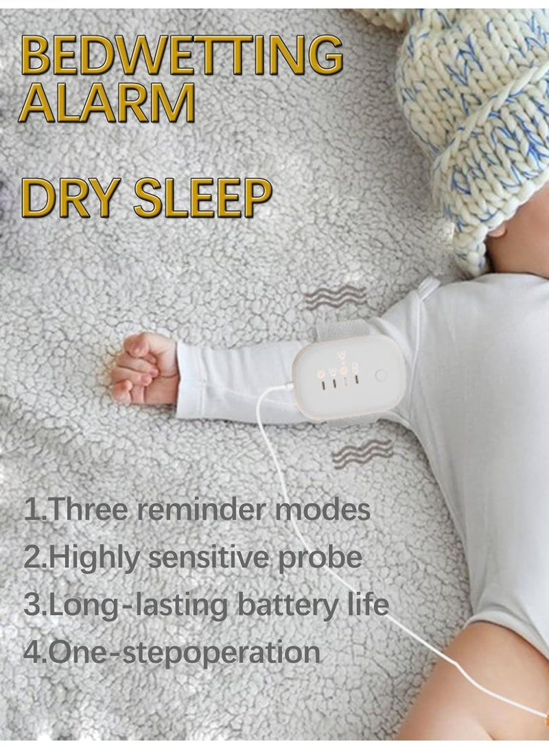 Bed Wetting Alarm for Boys Girls, Bedwetting Alarm System, USB Rechargeable, Loud Sound and Vibration, 3 Reminder Modes, Music Optional and Volume Control, Bed-wetting Sensor for Kids Adults (White) - Image 5