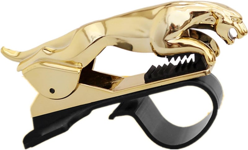 ARKOSKNIGHT Car Phone Holder - Multi-Functional Jaguar-Inspired Dashboard Mount for 6.5'' Phones, HUD-Style Direct Viewing & Decorative Automotive Accessory  (Gold) - Image 2