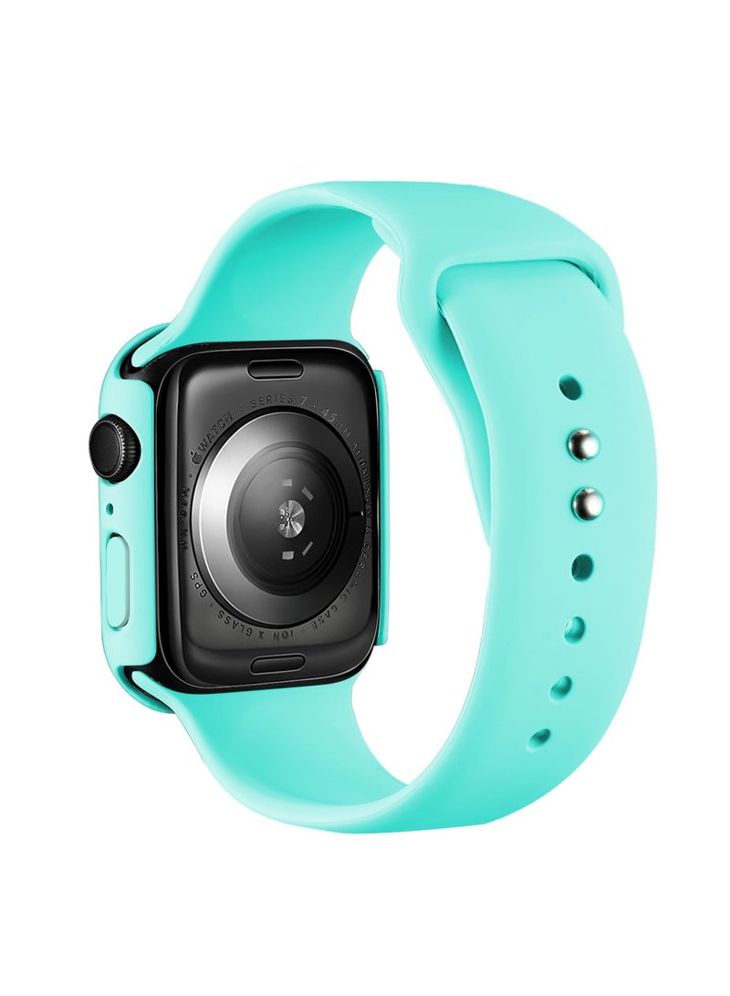 GULFLINK Silicone Watchbands 200mm Length with Protective Case Cover for Apple iWatch 7 41mm - Image 2