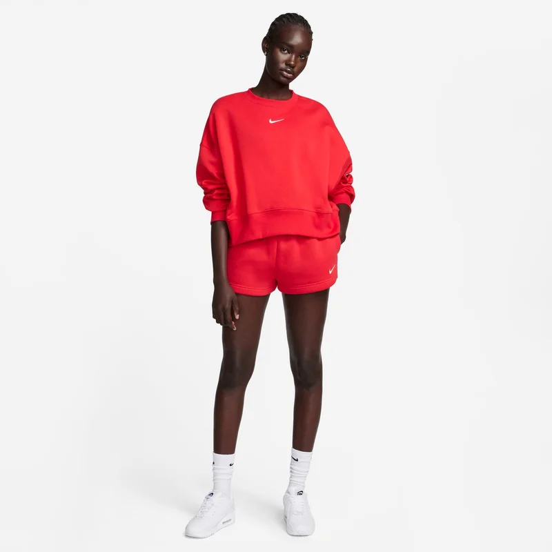 Nike Red Women's Sportswear Phoenix Fleece Sweatshirt for Women | Best Price UAE