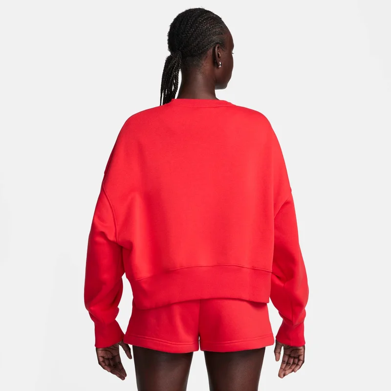 Nike Red Women's Sportswear Phoenix Fleece Sweatshirt for Women | Best Price UAE