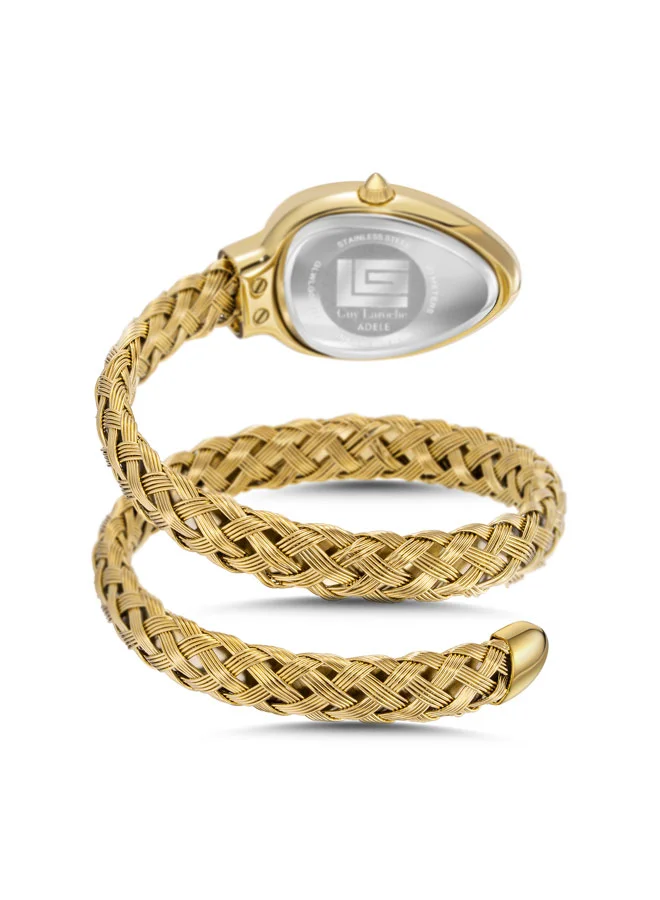 Guy Laroche Adele White Mother-of-pearl Dial Gold Metal Bracelet Analog Watch for Women 23.5mm