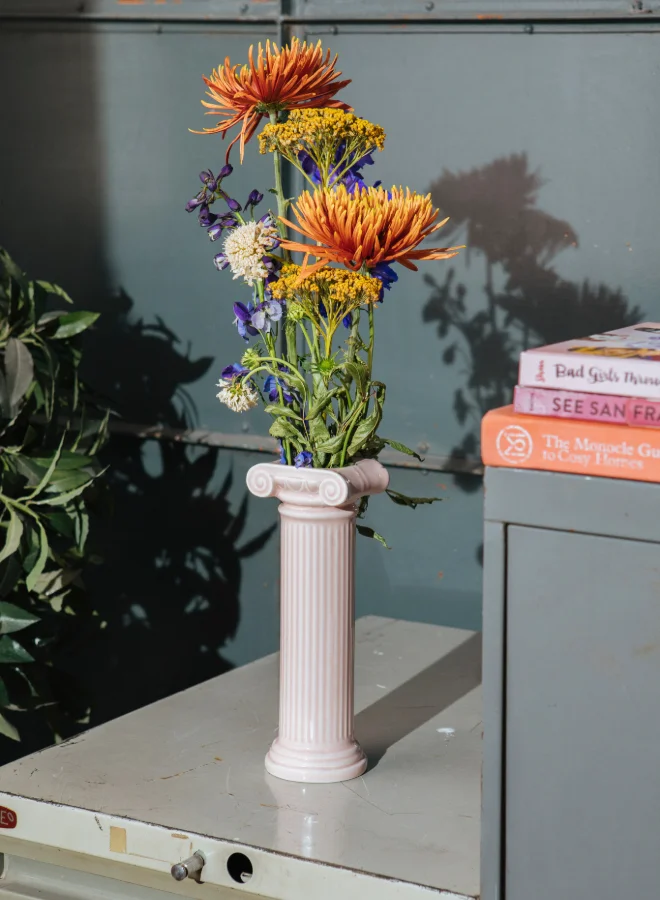 doiy Home Decor Ceramic Vase | White Flower Vase | Elegant Decorative Flower Vase for Living Room and Office