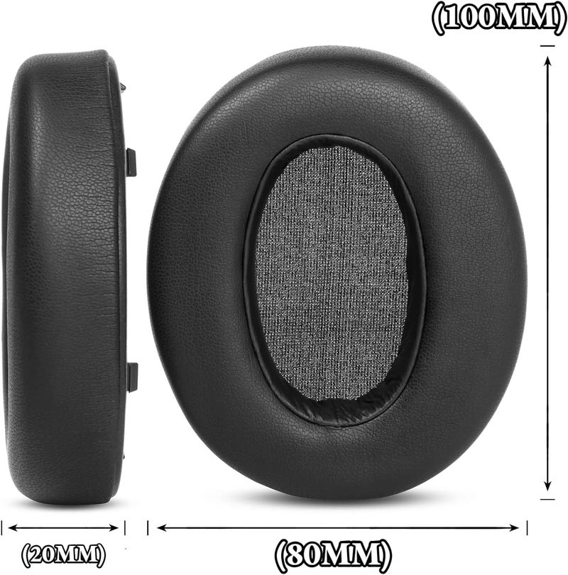 Street27® Earpads Cushion Compatible with Sony WH-XB910 XB910N Wireless Headphones, Ear Pads with Soft Protein Leather High-Density Noise Cancelling Memory Foam Replacement Earmuffs (Black) - Image 2