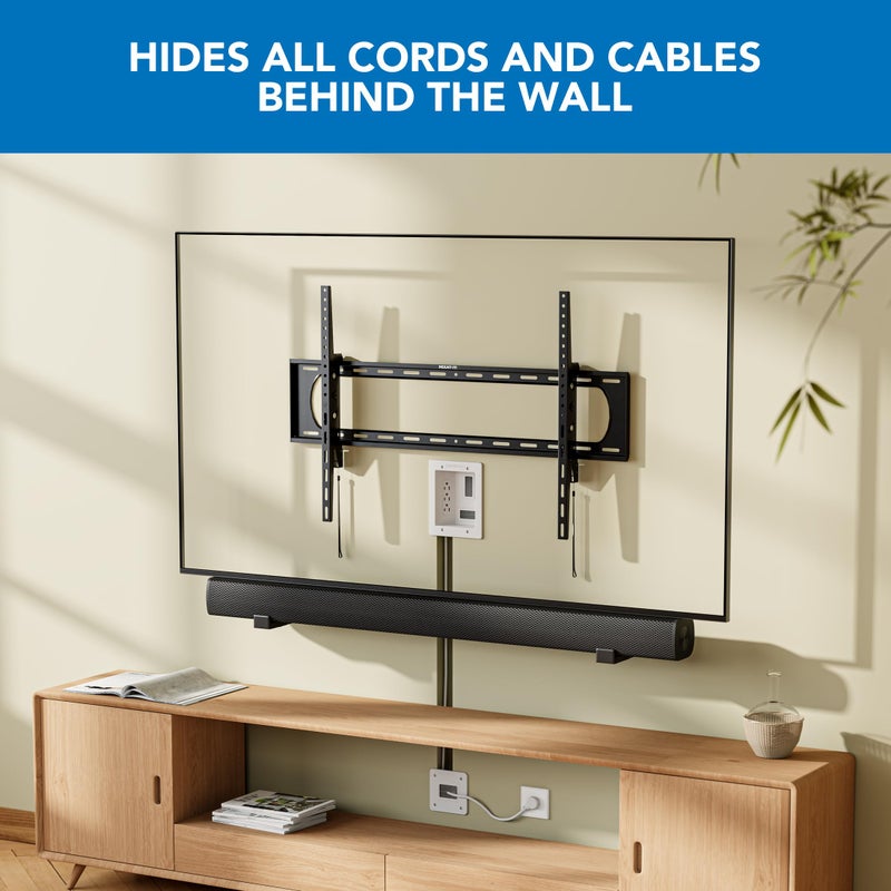Mount-It! in-Wall TV Cable Management Kit with Recessed Power - Triple Outlet, 9ft Extension Cord and Hand Saw - Easy, Safe TV Outlet Wall Kit and TV Cable Hider Behind Wall - Image 2