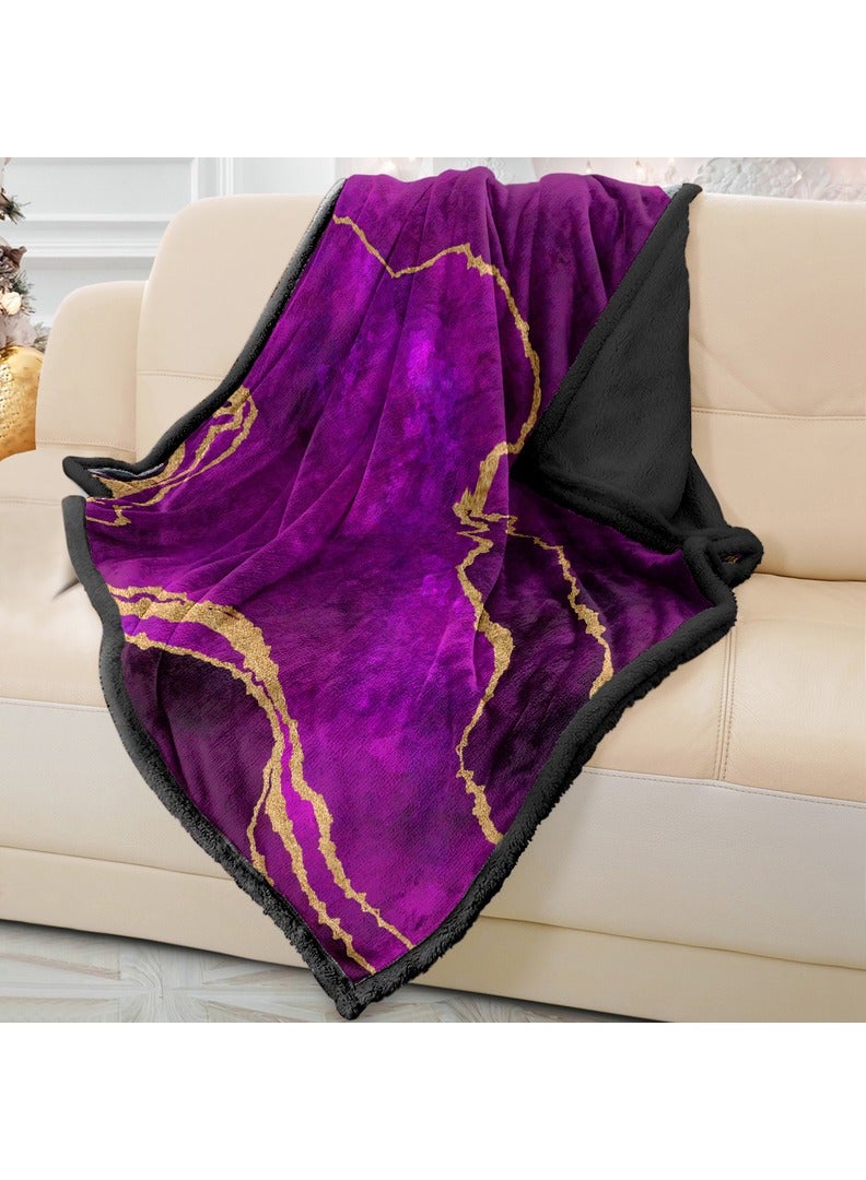 Soft Purple Abstract Sofa Blanket Throw