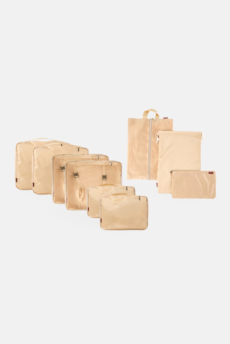 Luxe + Willow 9 Pieces All Inclusive Packing Cube Travel Set, Beige  - Image 2